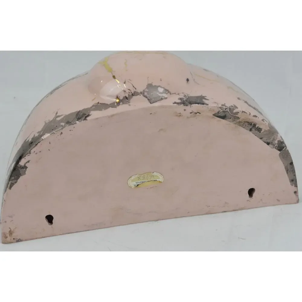 Vintage Charleton Ceramic Wall Pocket Planter Faux Marble Finish Pink